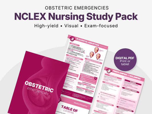 Obstetric Emergencies NCLEX Study Sheets | Maternity Nursing Cheat Sheets PDF