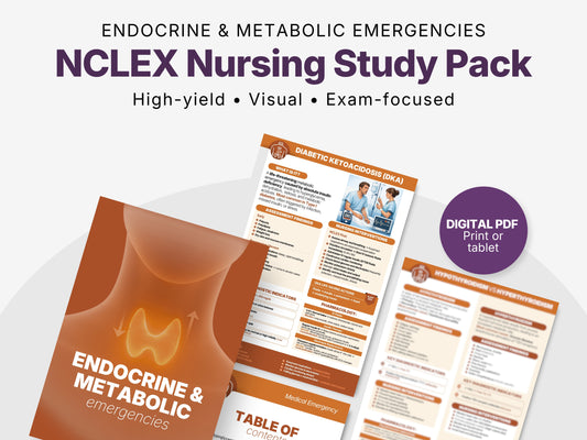 Endocrine & Metabolic NCLEX Study Sheets | DKA Thyroid Nursing Cheat Sheets