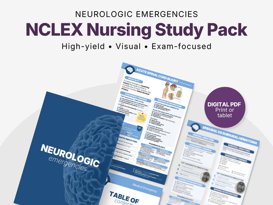 Neurologic Emergencies NCLEX Study Sheets | Nursing Cheat Sheets PDF | Instant Download