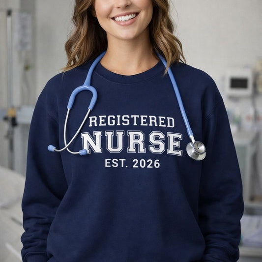 Registered Nurse Sweatshirt, RN Graduation Gift, Varsity Crewneck