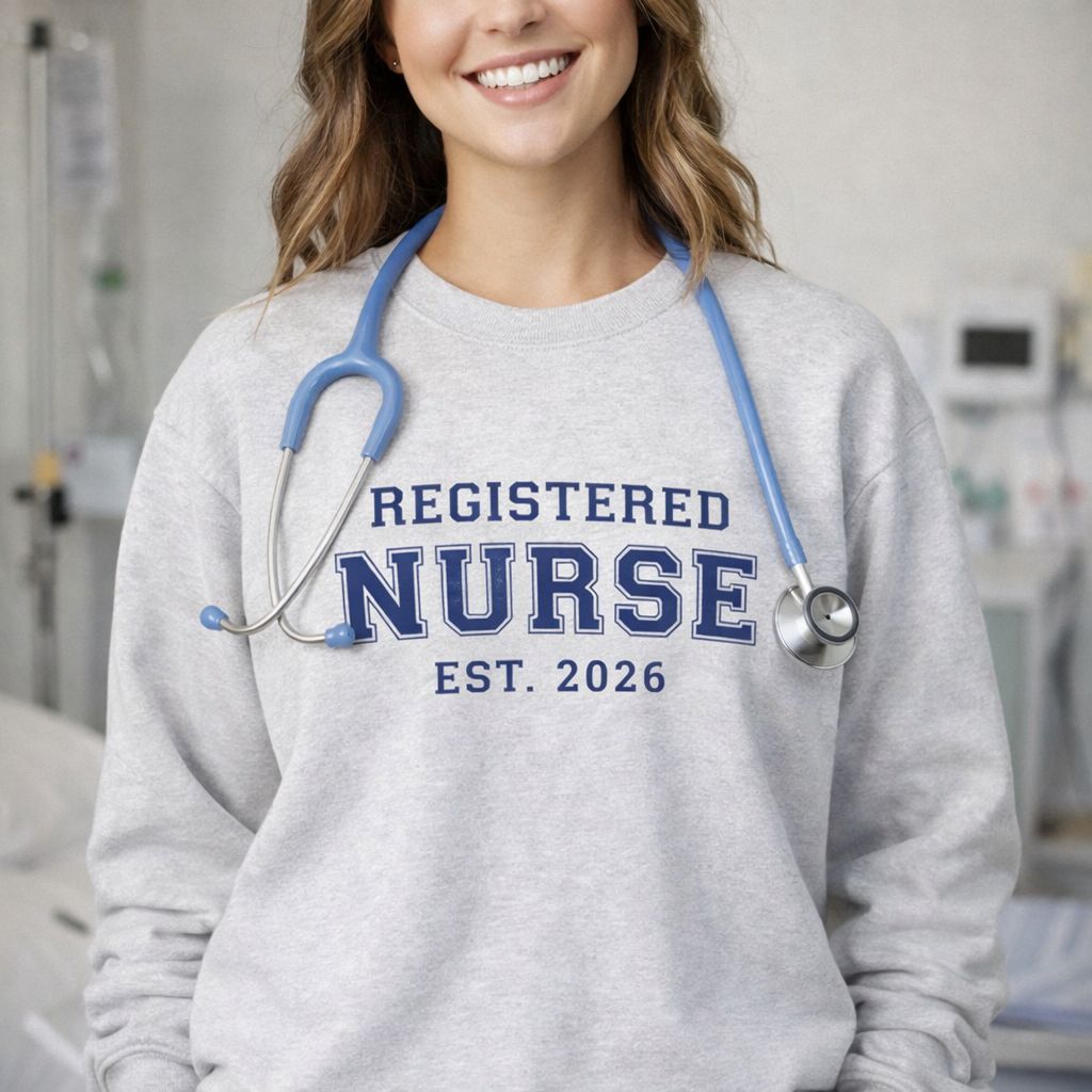 Registered Nurse Sweatshirt, RN Graduation Gift, Varsity Crewneck