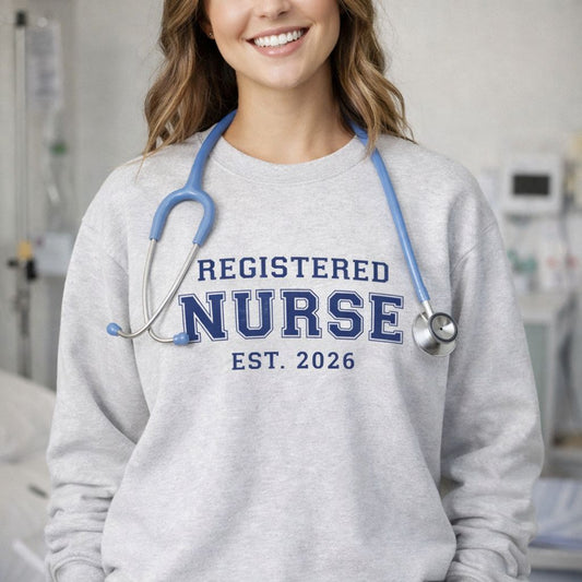 Registered Nurse Sweatshirt, RN Graduation Gift, Varsity Crewneck